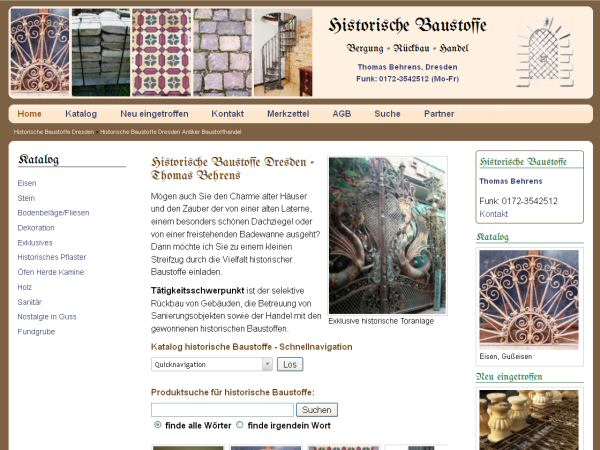Historische Baustoffe Dresden - Baustoffhandel für antike Bauelemente